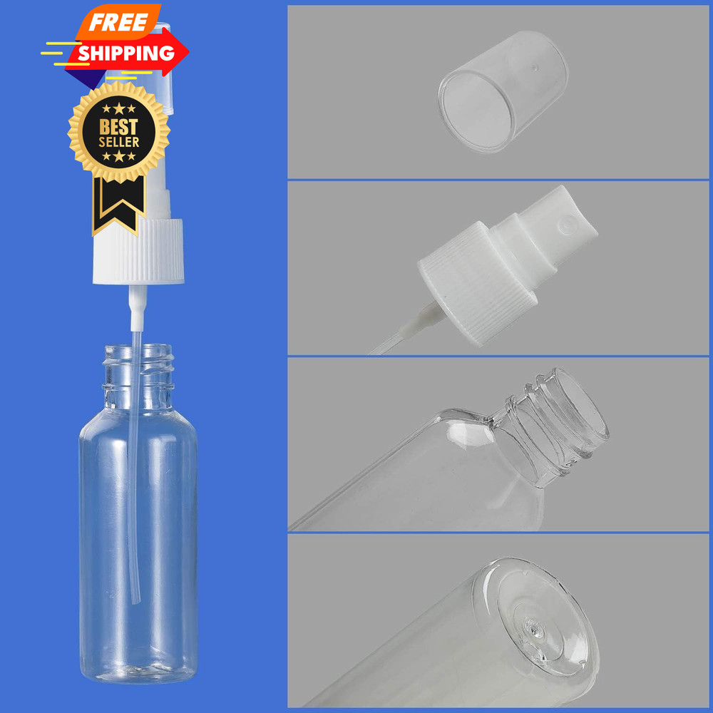 24 Pcs Spray Bottles 2oz / 55ml Clear Empty Mini White