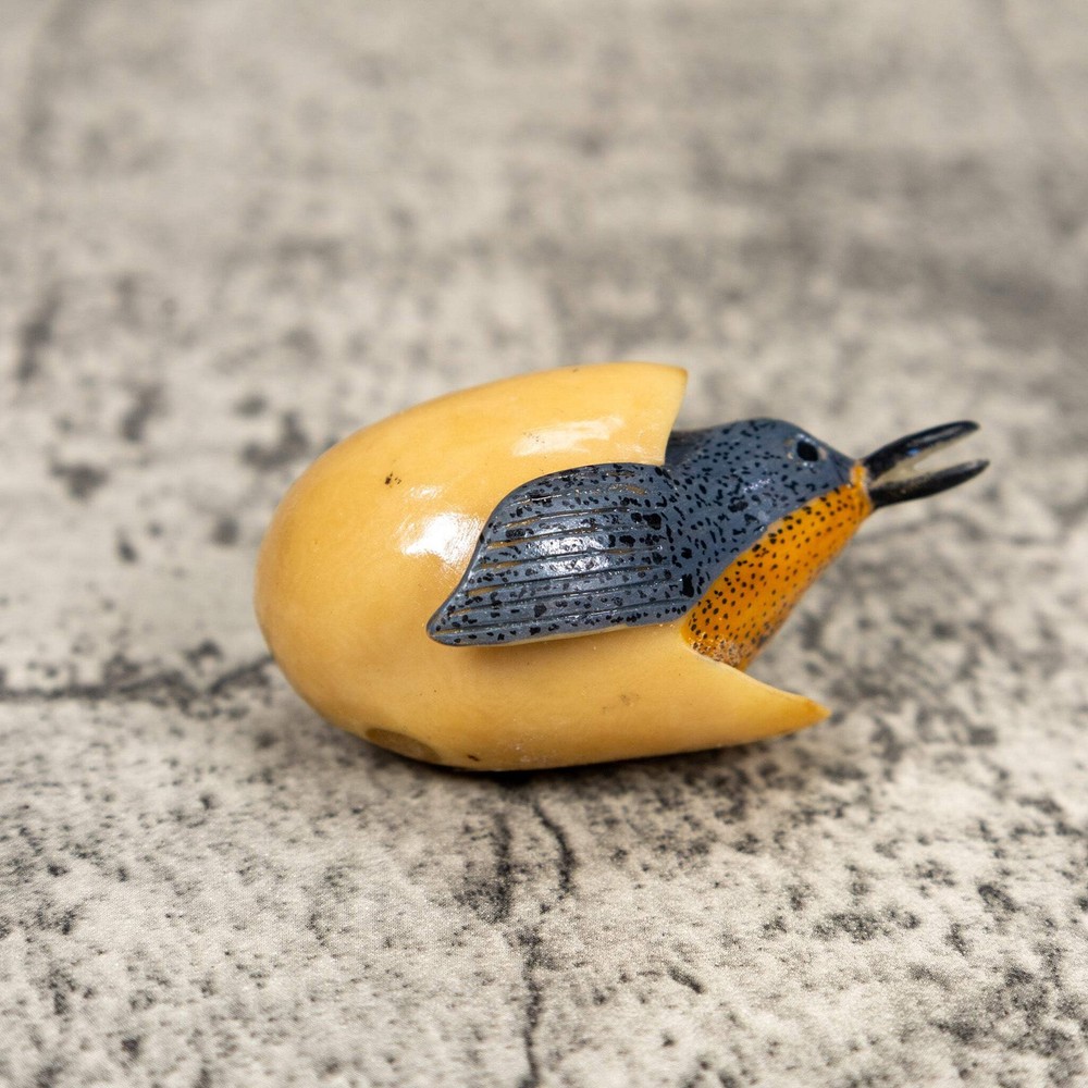 Seed Eater Bird Emerging Egg Tagua Carving
