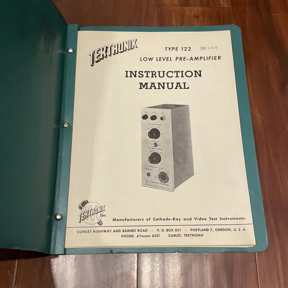 Tektronix Type 122 Low Level Pre-Amplifier Instruction Manual
