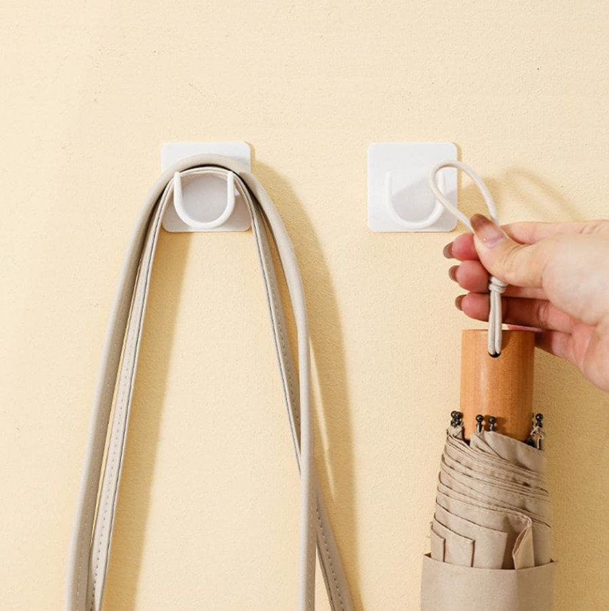 2pcs Solid Shower Curtain Rod Holder, Modern ABS Punch-Free Curtain Rod Rack-NEW