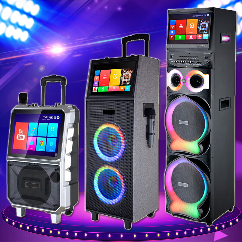 Professional Karaoke Machine Bluetooth Speaker Lyrics Display Screen w/ Mic DJ