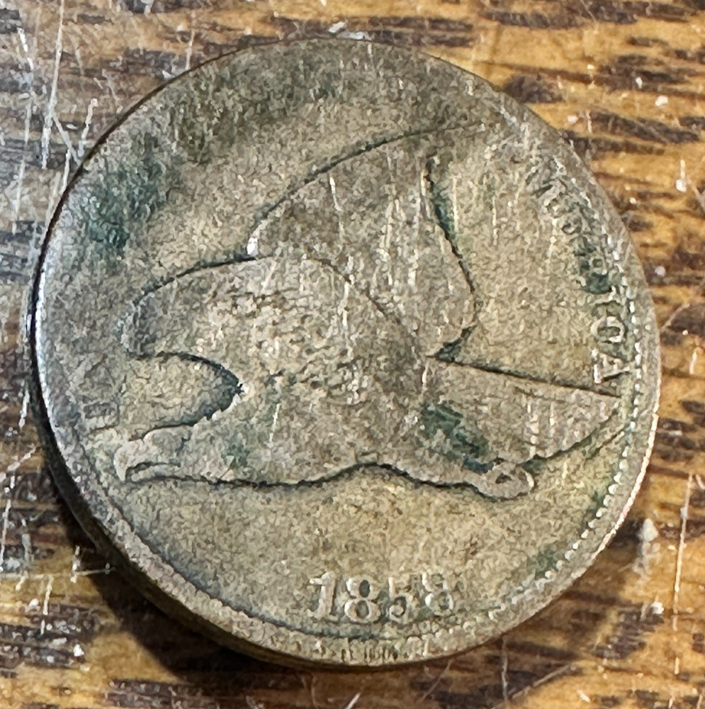 1858 Small Letters Flying Eagle Cent Nice Original Good+ CHN