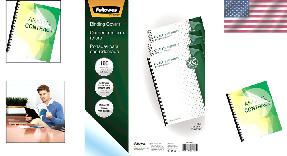Transparent 8mil Binding Covers in Clear, 100 Pack for Polished Document Display