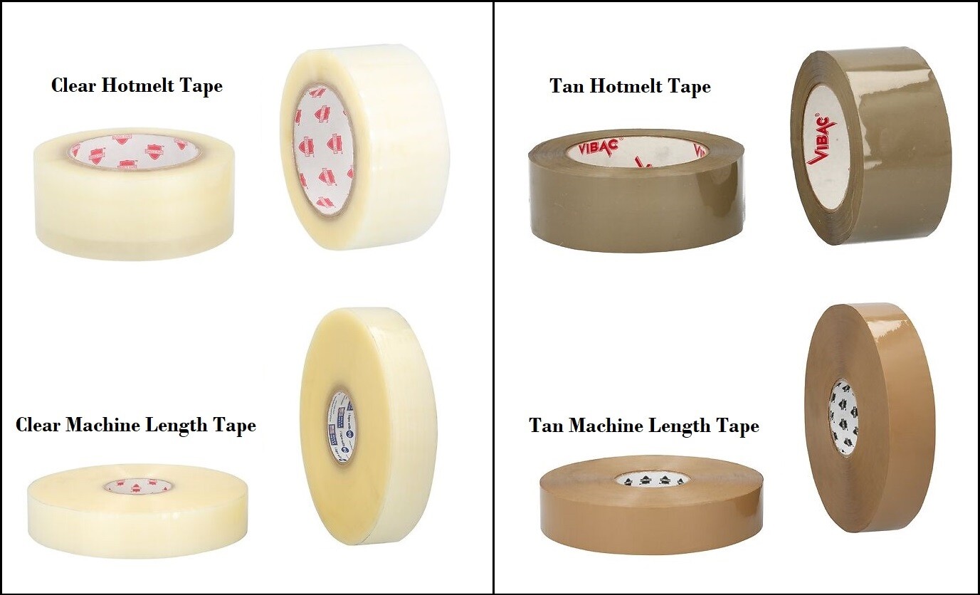 Hotmelt Carton Sealing Tape Shipping Adhesive Choose Your Mil, Size, Color & Qty
