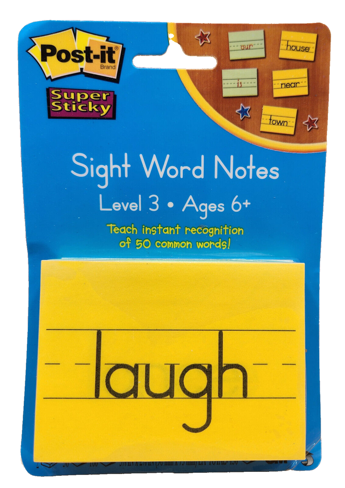 Post-it SIGHT WORD NOTES - LEVEL 3 - AGES 6+ By 3M, BRAND NEW