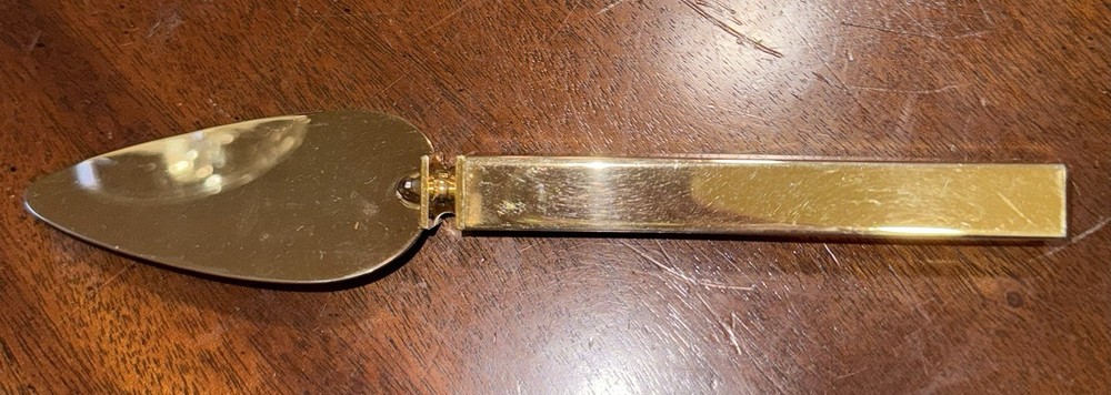 24 K Gold Plated Square Handle Serving Pie Cake Server Knife 7”