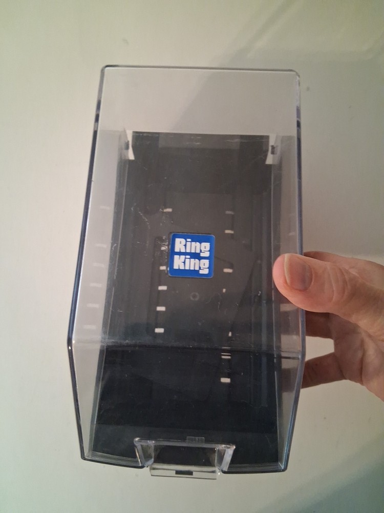 Ring King 3.5" Disk Holder Diskette Tray 40 Disc Capacity Black Plastic 1990s