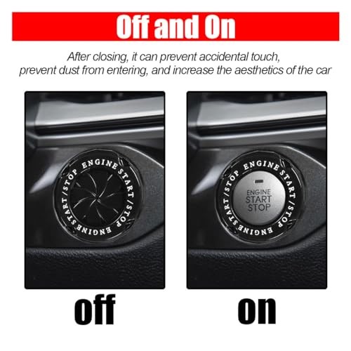 Car Push Start Stop Button Protector, Rotary Ignition Cover - Classic - Black