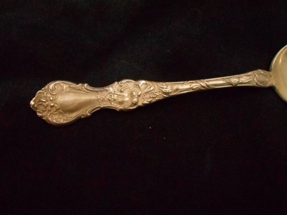 Vintage 1835 R. Wallace Triple Silver Sectional Serving Spoon Floral Pattern