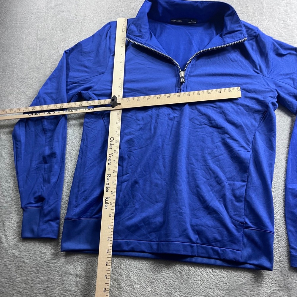 B. Draddy Mens Quarter Zip Pullover Royal Blue Performance Golf Jacket Size M