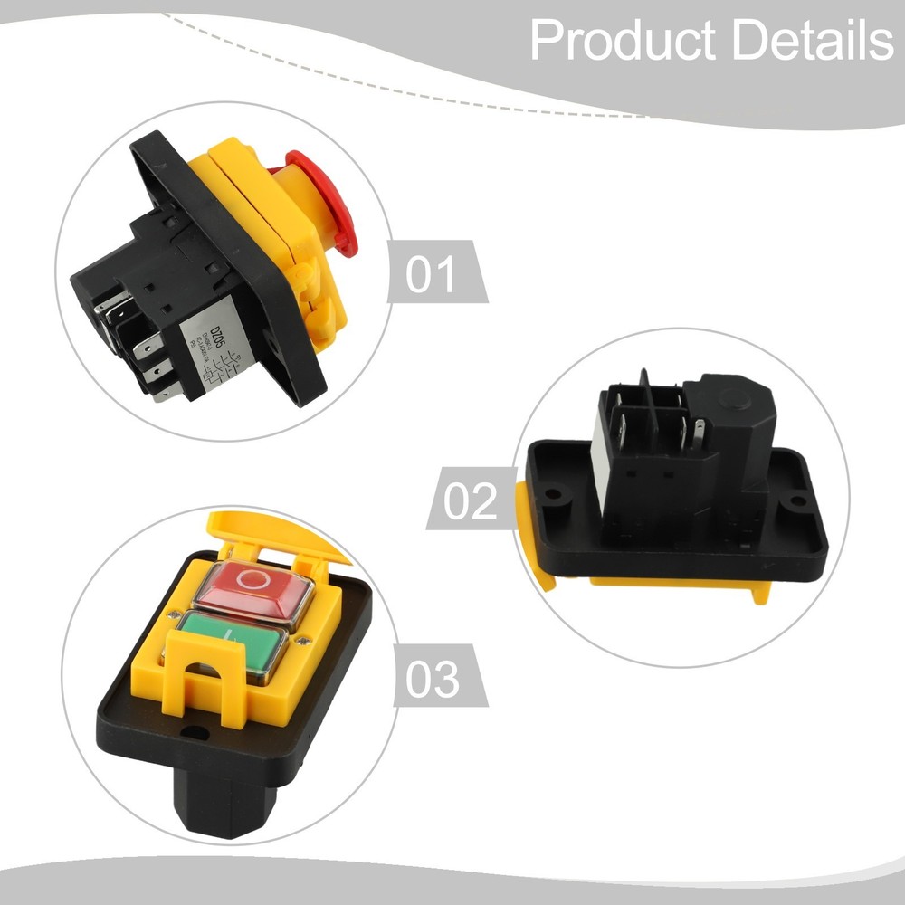 7Pin For DZ05 Waterproof Pushbutton Switch for 3Phase Industrial Machines