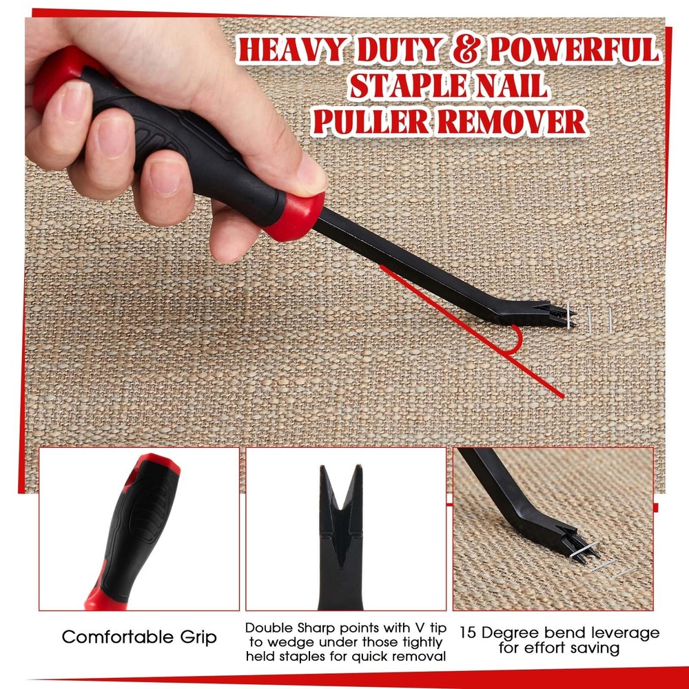 3 Pcs Upholstery Staple Tools Set Including End Cutting Plier, Staple Puller,...