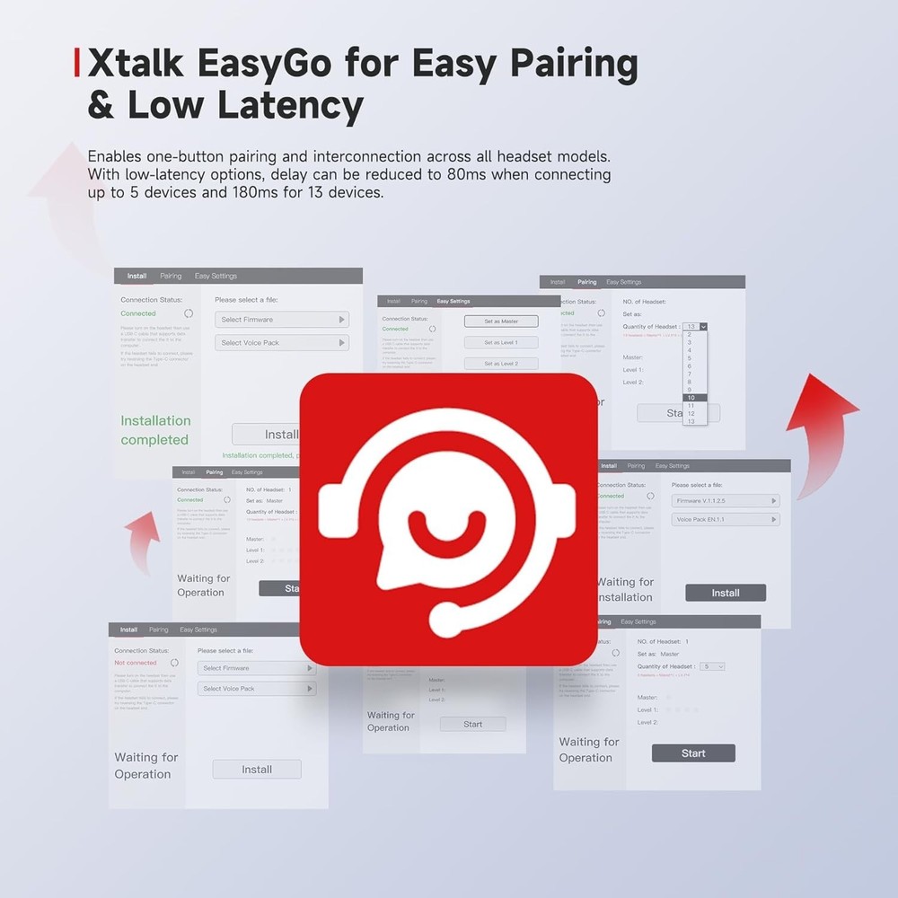 SYNCO Xtalk Xmax1 Wireless Intercom Headset Dual Ear 500m Range - NIB