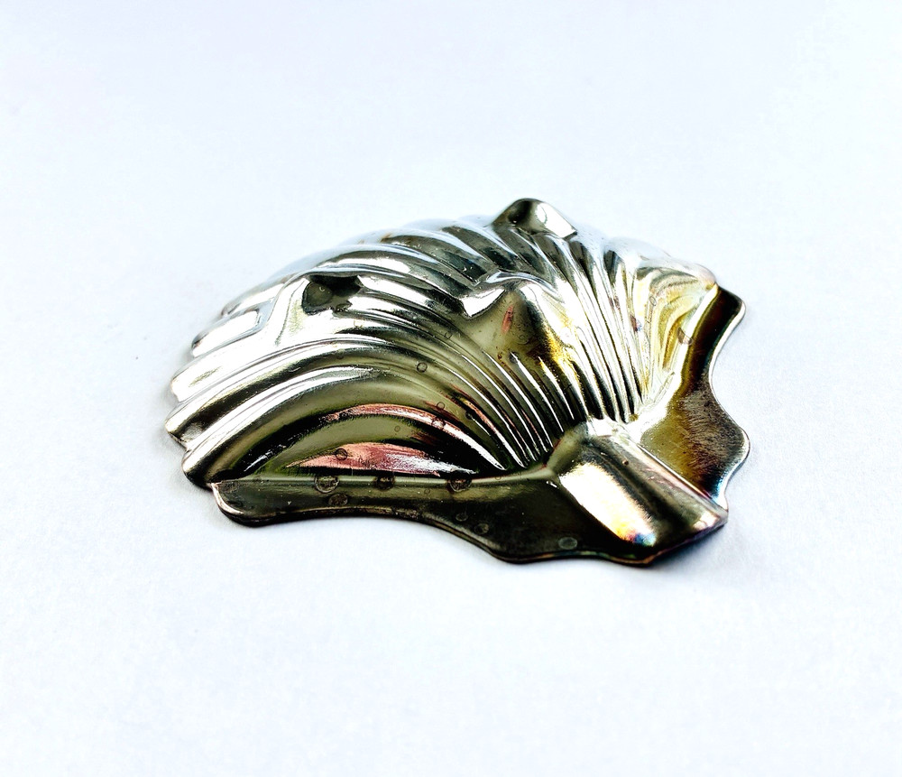 Lot of 4 Vintage Silver Plate Stackable Spoon Rest Dish Shell Seashell Footed