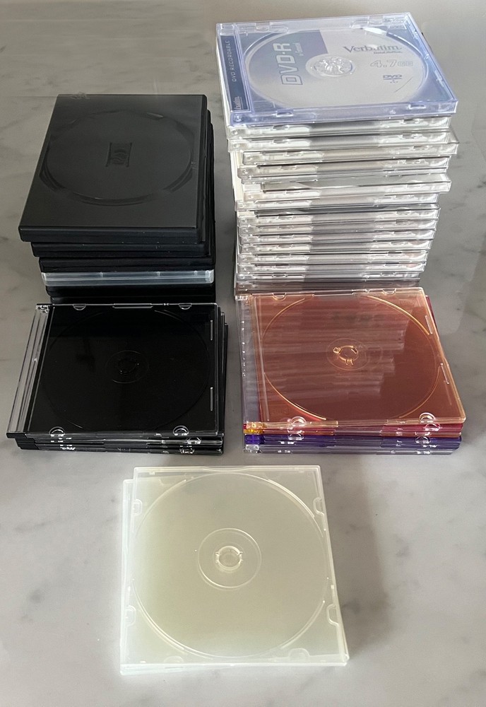 Lot of 37 EMPTY multiple-styles, CD/DVD cases. BARGAIN!!!