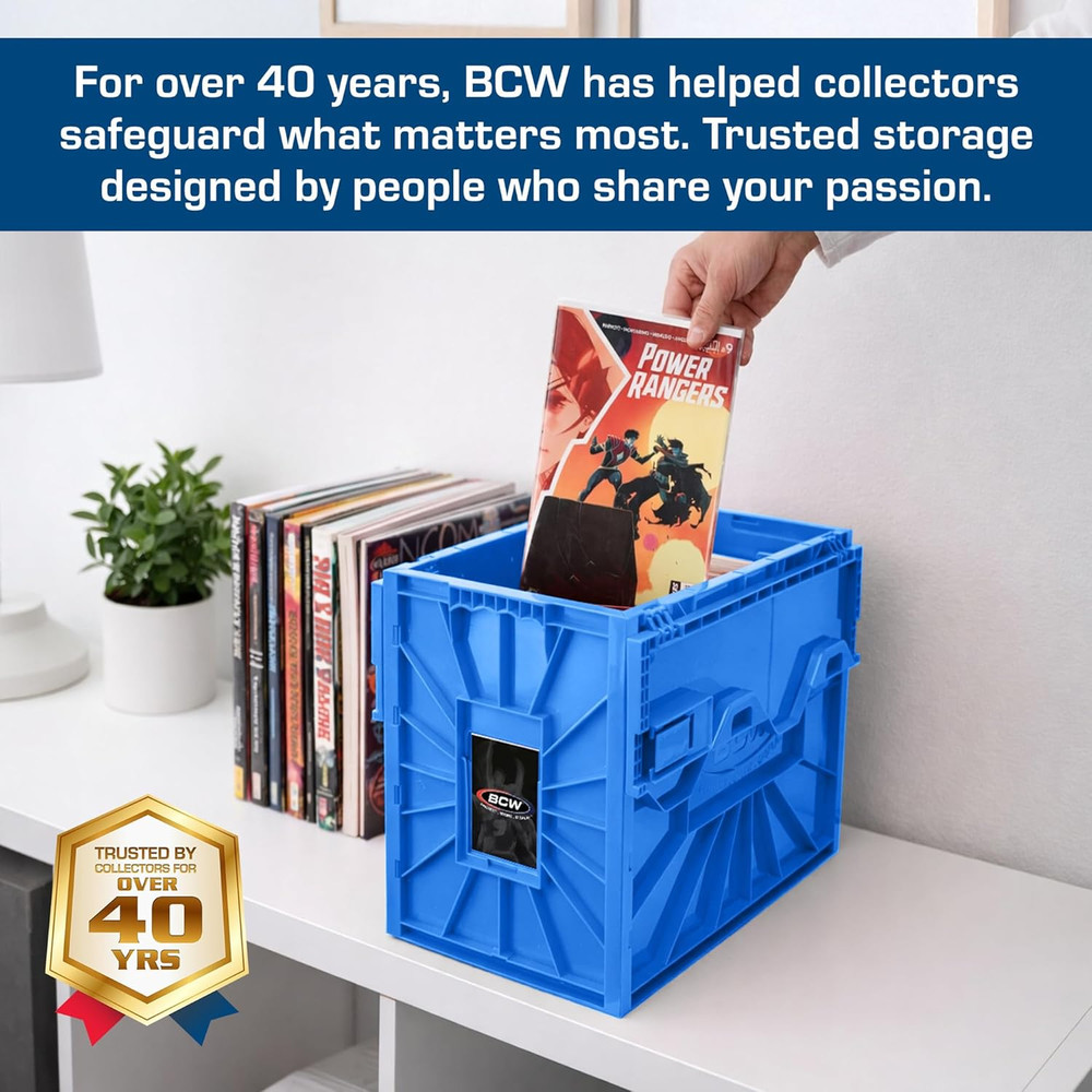 Short Comic Book Bin | Holds 150 Comics | Stackable Plastic Storage | Acid-Free