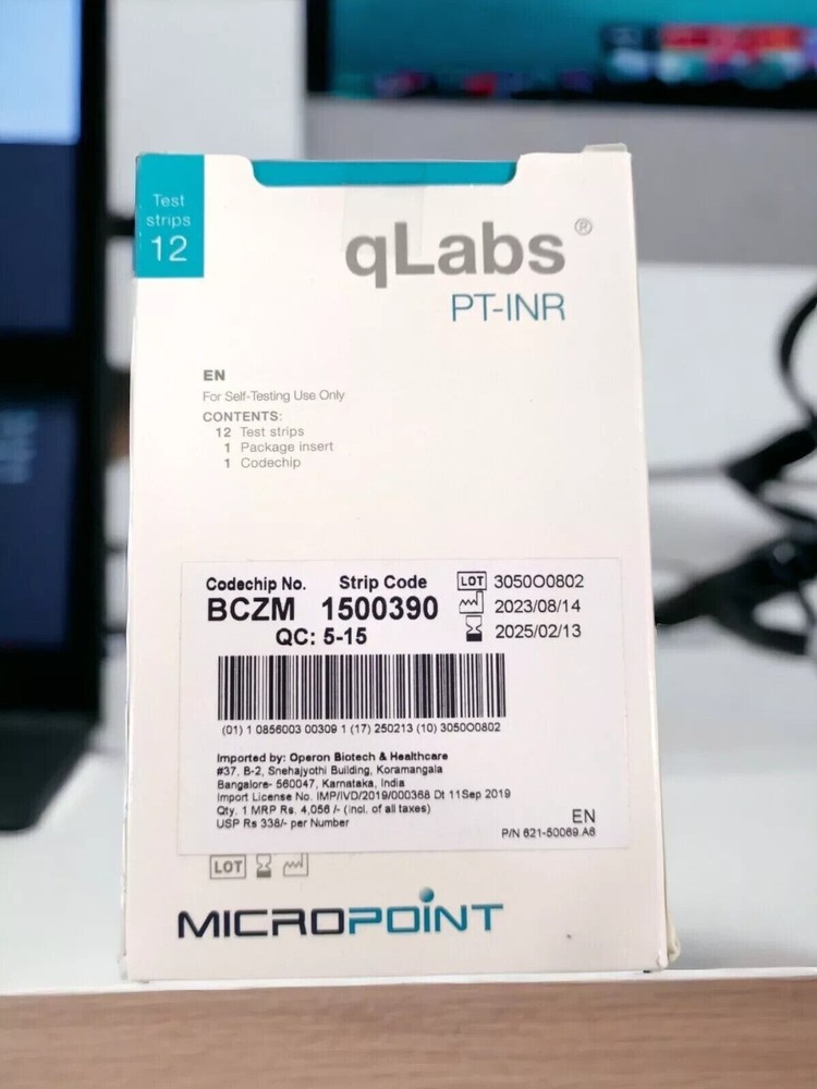 qLabs for PT INR Self-Testing Q-3 Coagulation