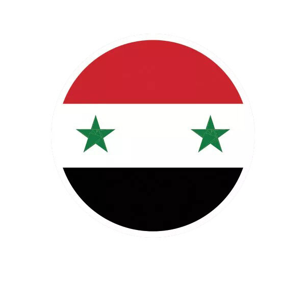 Round Syrian Flag Sticker Decal