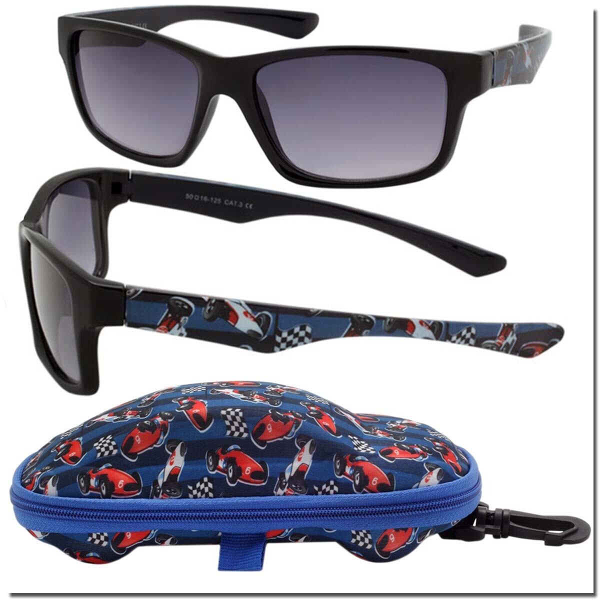 Boys Sunglasses 6 - 12 Kids Sunglass For Boys With Case Sport Cycling Child Size