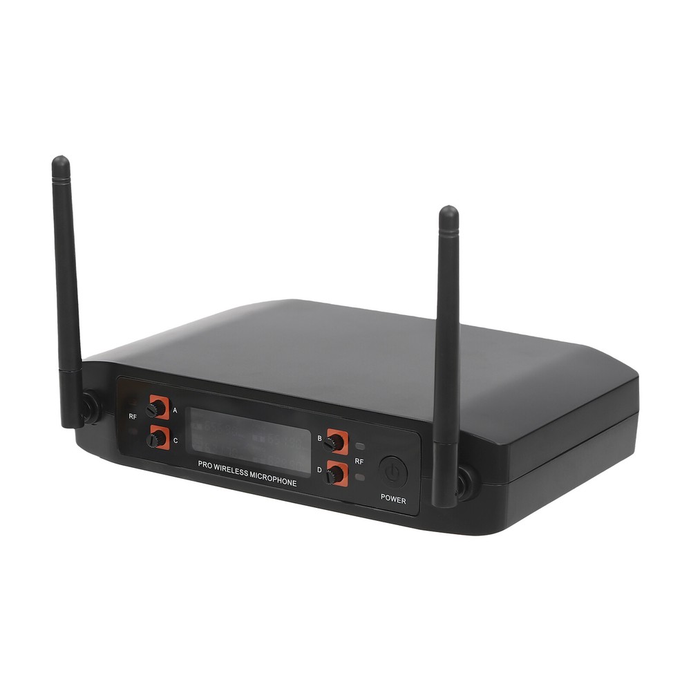 Wireless Microphone System 4 Channel Pro Audio UHF 4 Handheld Dynamic Mic Party