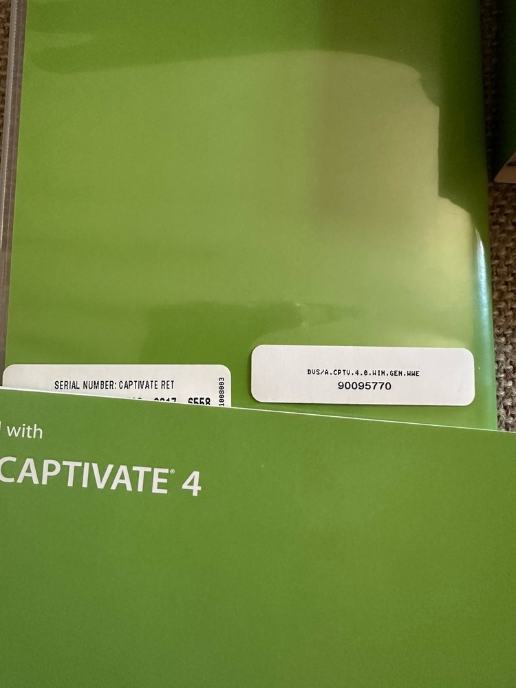 Ad0be Captivate 4.0 Software Windows Full Retail W/ Serial Number