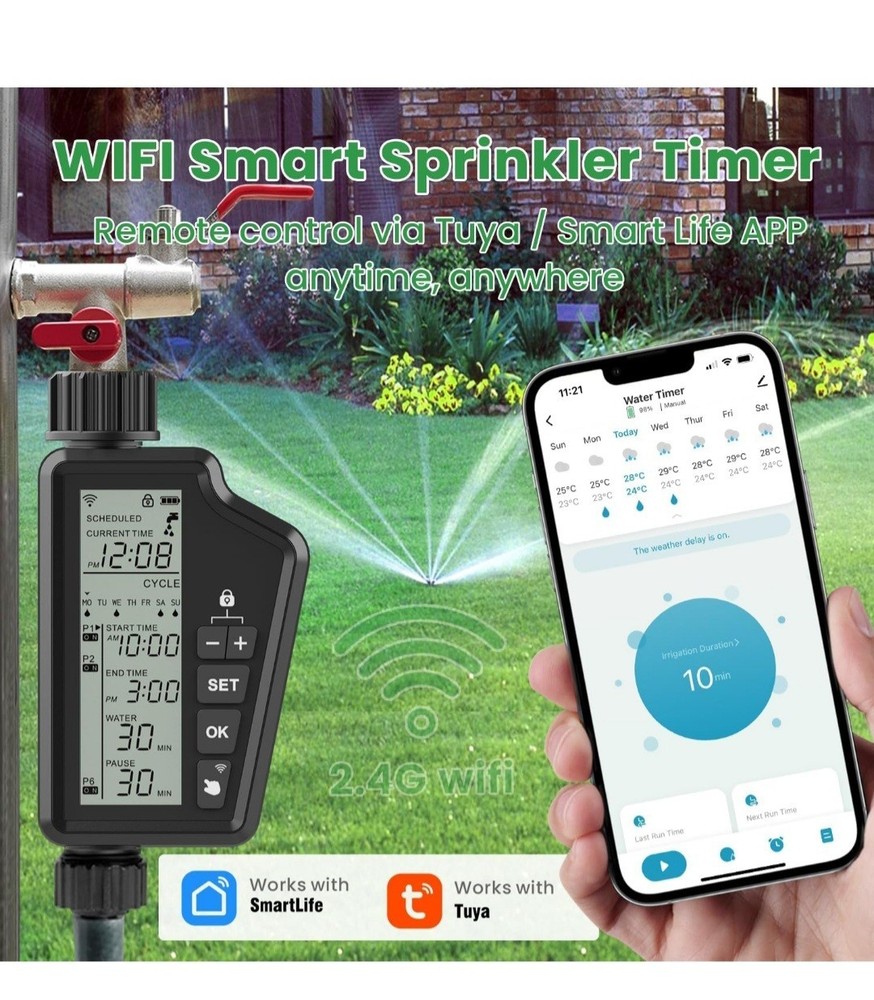 Smart WiFi Watering Timer, Automatic Sprinkler, Sprinkler, Programmable