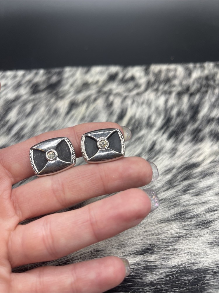 Stunning Silvertone Vintage Cuff Links #Q48