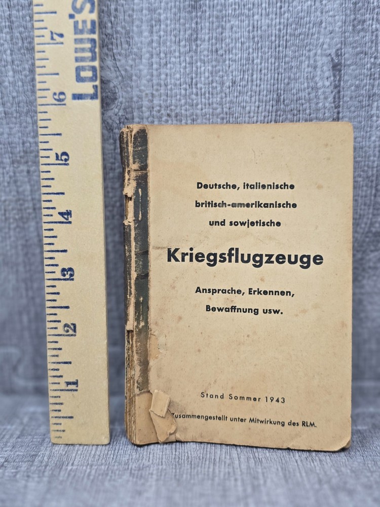 WW2 German Aircraft Identification Manual - Missing Cover 1943