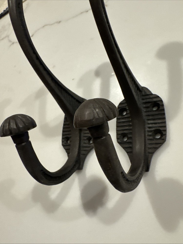 Hook Cast Iron Large Vintage Pair