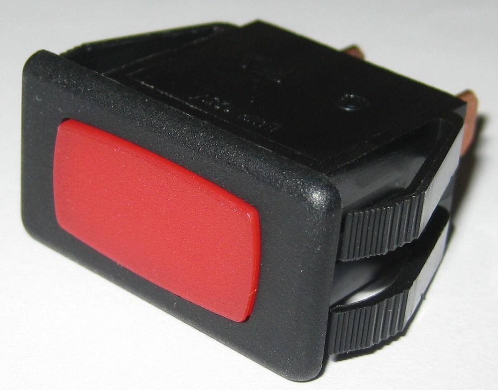 Red Rectangular Panel Mount Neon Indicator McGill Light - 125V - .25" Terminals