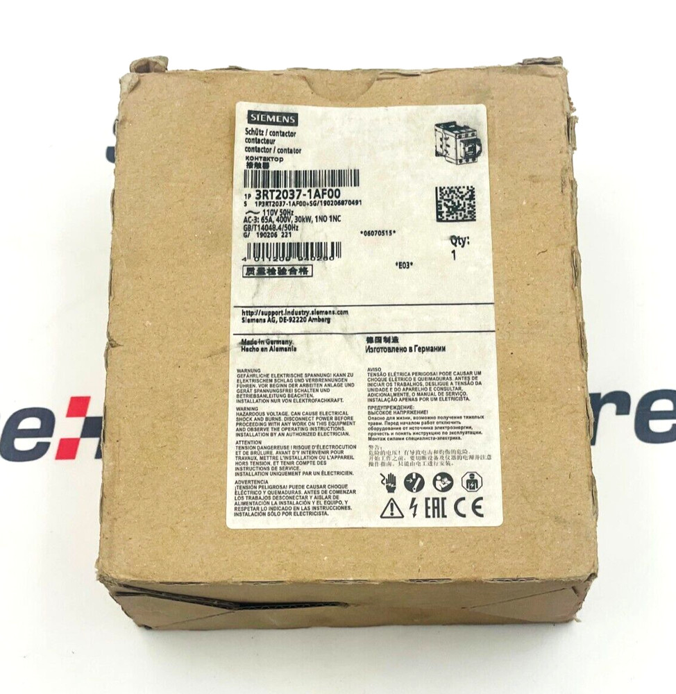 SIEMENS 3RT2037-1AF00 Contactor