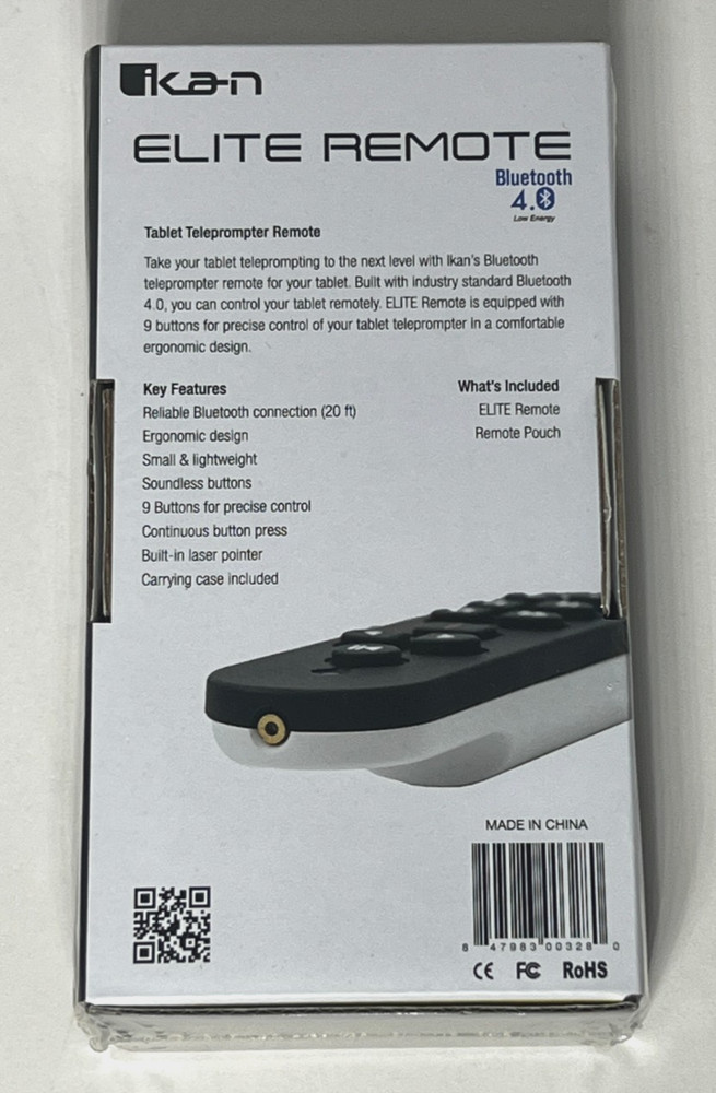 ikan Real Elite Remote Bluetooth Tablet Teleprompter Remote - New