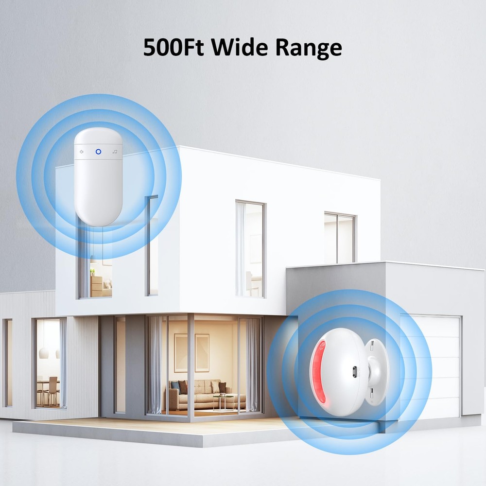 Wireless Motion Sensor Doorbell -Indoor 1 Receiver 1 Sensor, White