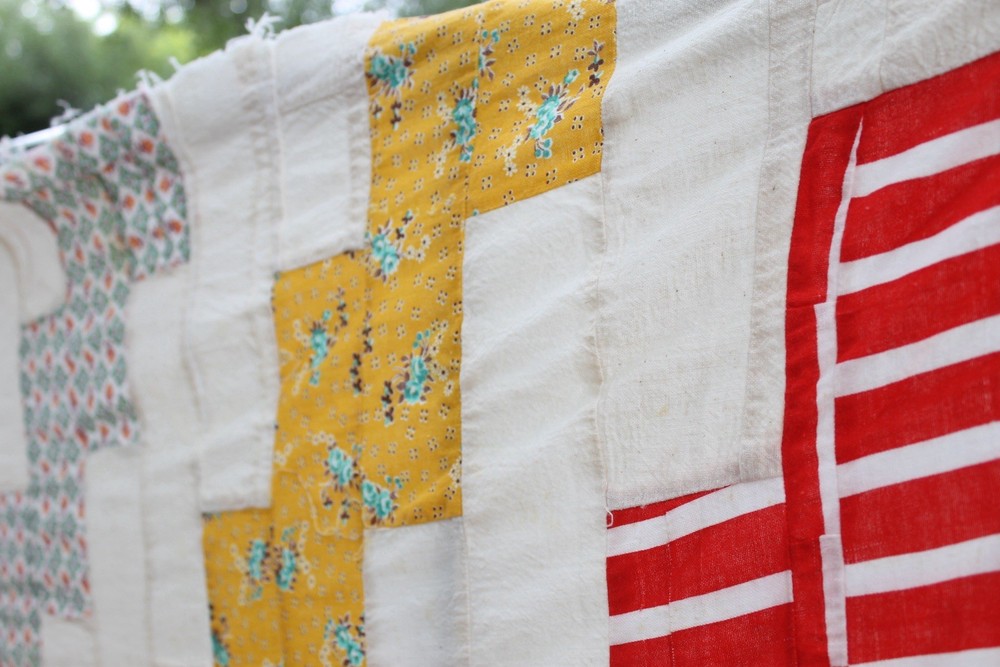 Antique Brick’in It Heirloom Patchwork Quilt Top