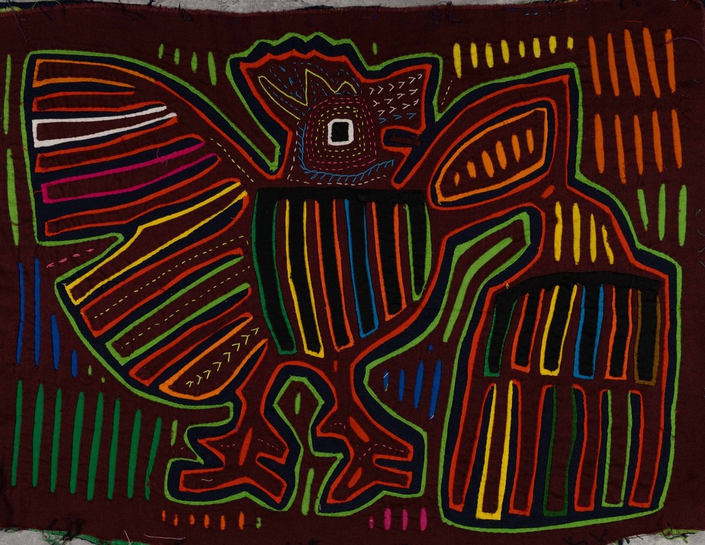 Rainbow Colors Eagle With Broom Mola