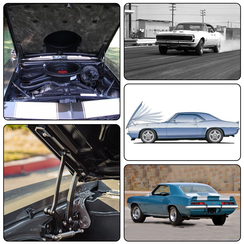 Left+Right Billet Aluminum Hood Hinge Kit For 1967-1969 Chevrolet Camaro Trunk