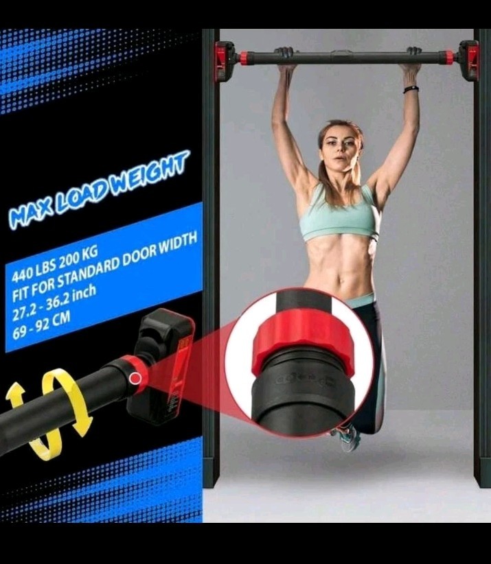 Pull Up Bar for Doorway w/ Level, Adjustable, 440lb Capacity