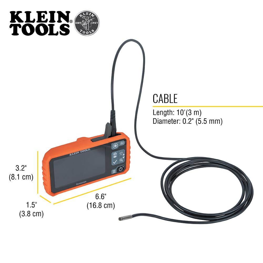 Klein Tools Borescope High Resolution 4.3 Inch Lcd Waterproof Inspection Camera