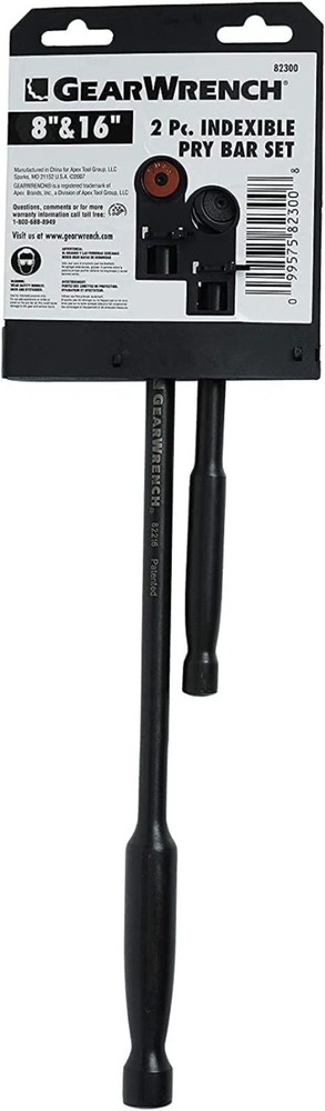 Mechanical 2Pc. Pry Bar Set, 8" & 16" - 180° Rotation & Lifetime