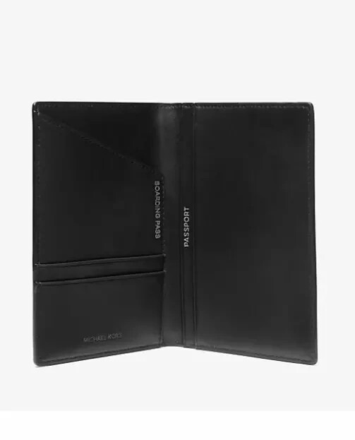 Michael Kors Black Pebbled Leather Passport Wallet