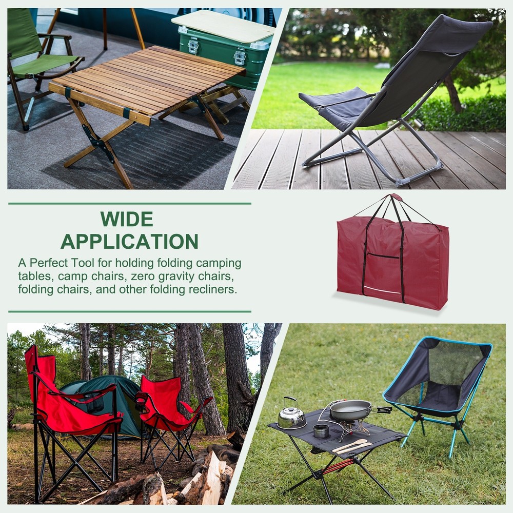 600D Folding Table Storage Bag with Handle 43" x 29" x 11" Red