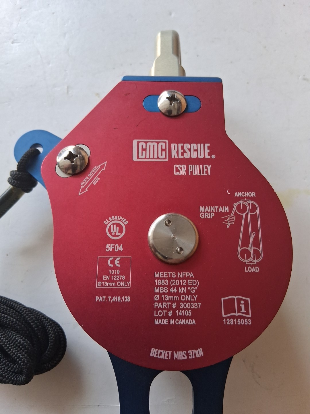 CMC Rescue CSR Pulley Model 300337 New Open Box.