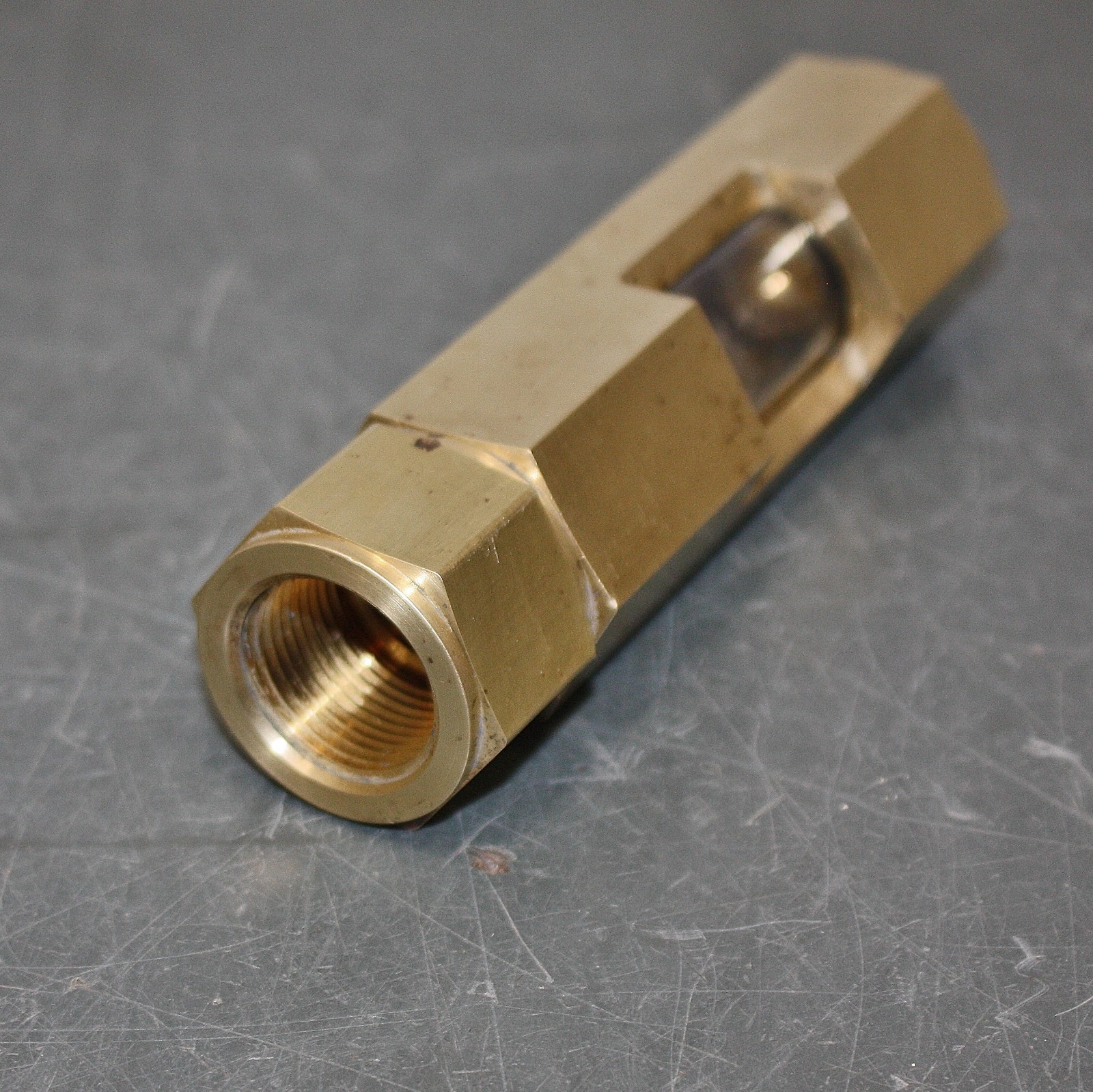 LDI Industries Inline Flow Sight F155, 3/4" PTF, Borosilicate Sight, Brass