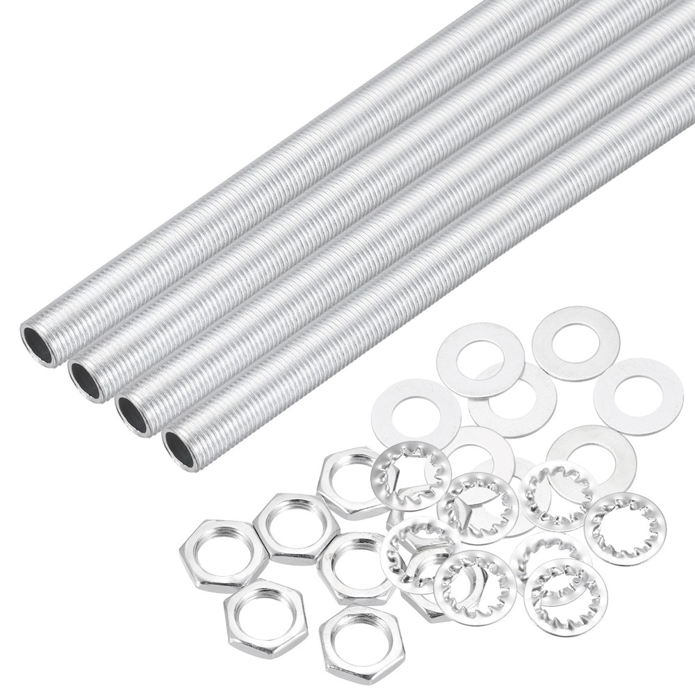 28Pcs 14.2" Lamp Pipe Kit with Nuts Washers 1/8IP Thread Fasteners Assortment