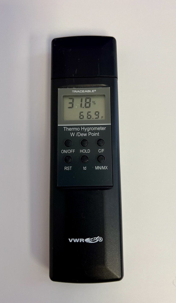Open Box VWR 12777-834 Traceable Hygrometer Dew Point Thermometer*Missing Cover*