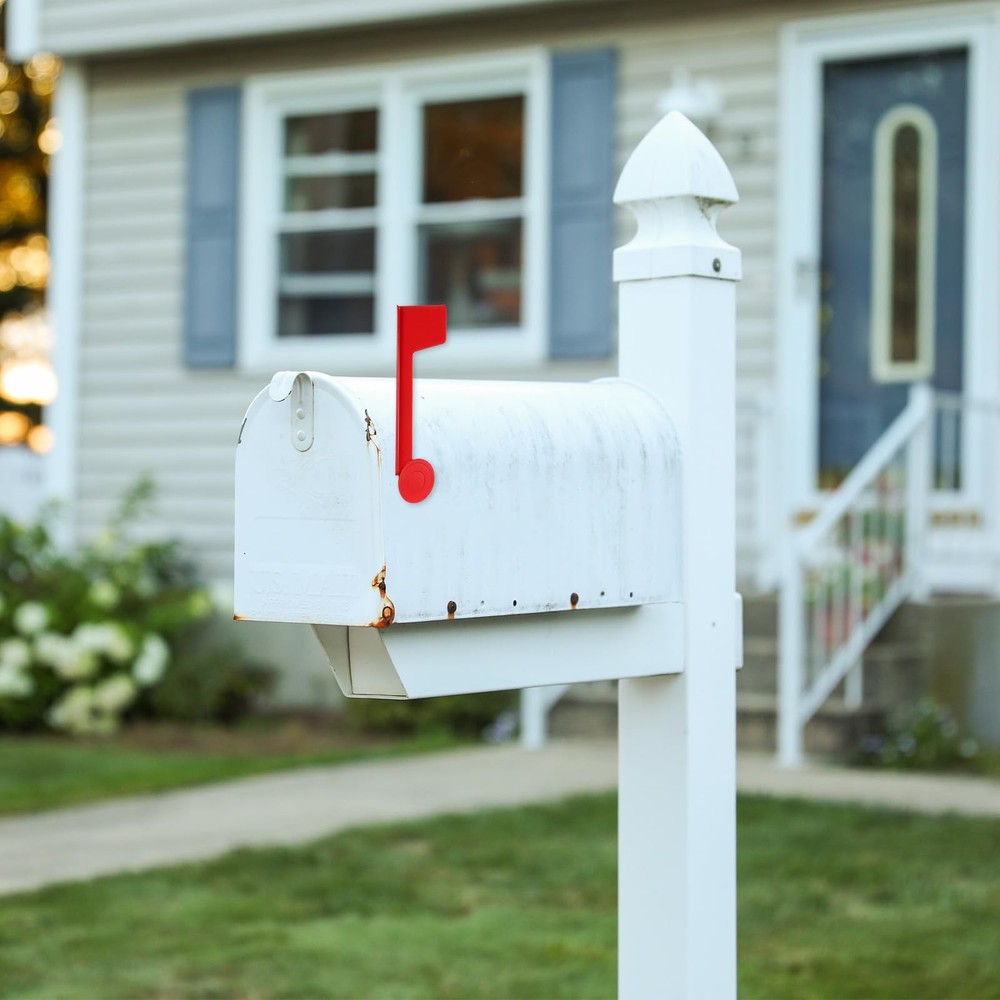 Mailbox Flag Replacement, Easy Installation Metal Mailbox Flag Universal Red
