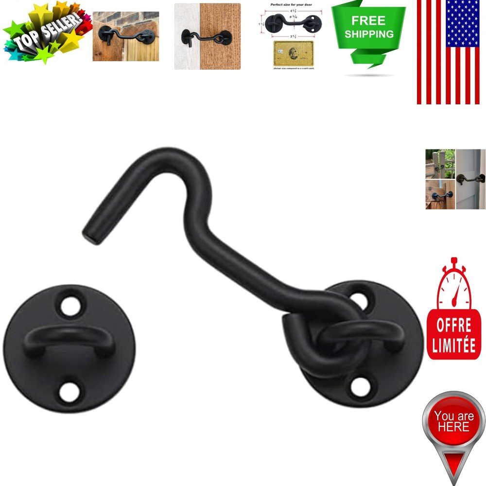 Durable 4” Metal Locking Latch - Elegant Privacy Solution for Sliding Doors