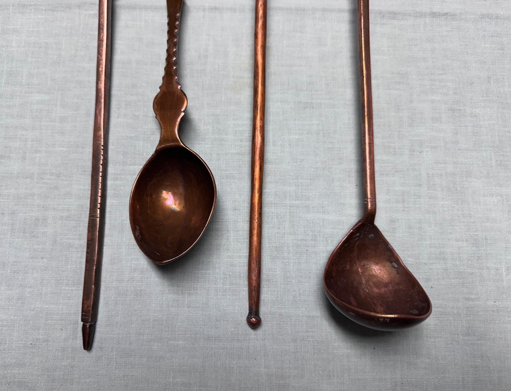 Cooking spoons, vintage, copper