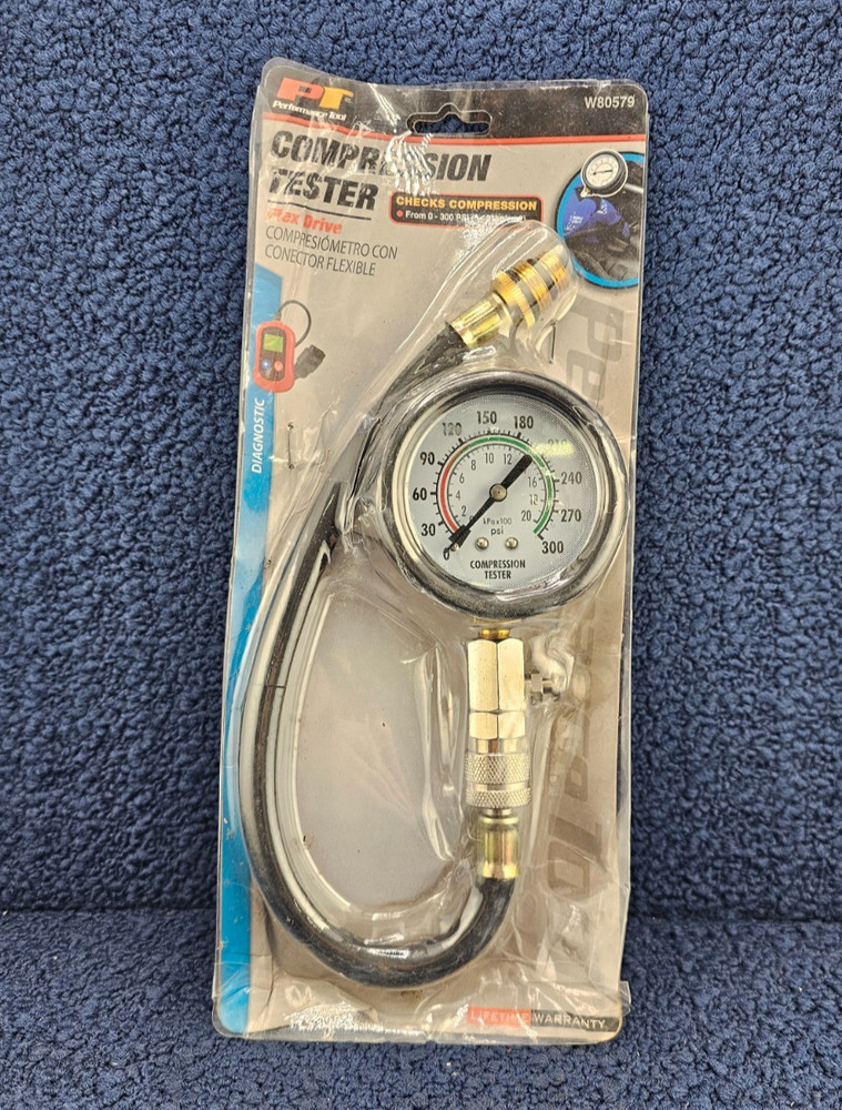 Performance Tool W80579: Flex Drive Compression Tester 0-300 PSI