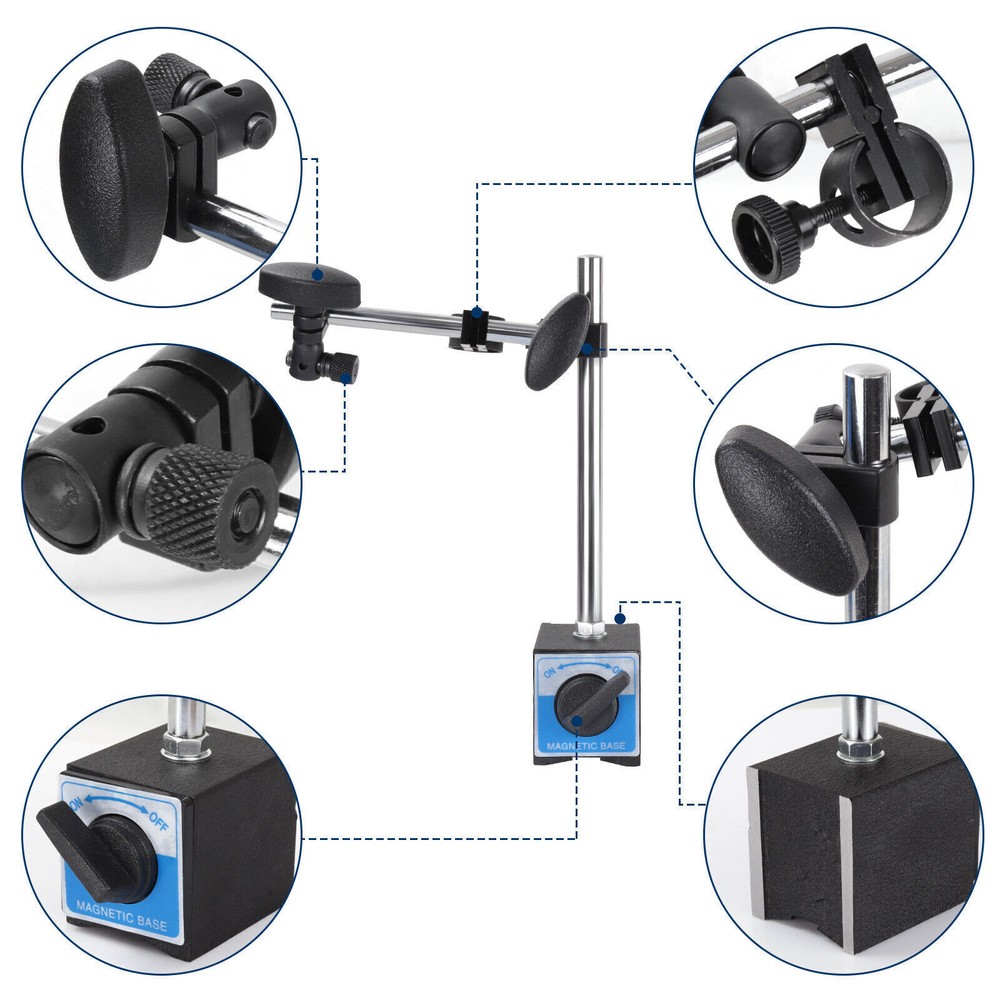 Dial Indicator with Magnetic Base 0.001"Precision Gauge Test Indicator Point Set